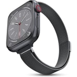 Milanese Loop-rem för Apple Watch-band 40mm 44mm 41mm 45mm 38mm 42mm 49mm 45 Mm Slim Armband Iwatch Serie 3 4 6 Se 7 8 Ultra slim space gray 38mm 40mm 41mm