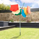 Rotating Washing Line Outdoors Garden Clothes Dryer 4 Arms Spike Cover 40m line