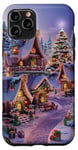 Coque pour iPhone 11 Pro Village Enneigé Hiver Neige Noël Modèle Flocons De Neige