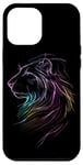 Coque pour iPhone 12 Pro Max Profil du spectre cosmique du Majestic Vibrant Lion