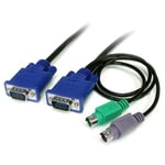 StarTech 3-in-1 Ultra Thin PS/2 KVM Cable - tastatur / video / musekabel (KVM) - 1.8 m