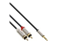 InLine - Câble audio - RCA x 2 mâle pour mini-phone stereo 3.5 mm mâle - 50 cm - blindé - noir