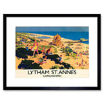 Wee Blue Coo TRAVEL ENGLAND LANCASHIRE LYTHAM ST ANNES BRITISH RAILWAYS FRAMED PRINT B12X7838