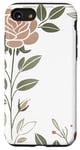 Coque pour iPhone SE (2020) / 7 / 8 Rose florale botanique, style minimaliste, roses d'amour