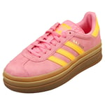 adidas Gazelle Bold Womens Fashion Trainers in Pink Yellow - 7 UK