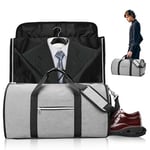 Sac de Vêtements Pliable, Garment Bag Sacs À Vêtements pour Voyage | Sac À Vêtements Convertible | Sacs de Voyage de Grande Capacité Avec Pochette À Chaussures | Sac de Costume Suspendu de ge