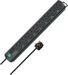 Brennenstuhl Primera-Line 8-way Extension Lead (Power strip with switch and 2m cable) Black