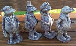 Wind in the Willows Characters Set Miniature - Solid Stone Resin Aged Patina