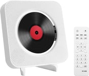 Lecteur de CD Portable de Bureau avec Bluetooth - Lecteur CD Musical Mural multifuctional intégré dans Les Haut-parleurs HiFi Home Audio Boombox avec télécommande(Blanc)(Q269)