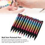 12PCS Nail Polish Pens Multiple Colors DIY Nail Point Graffiti Dotting Pen F SDS