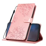 IMEIKONST Coque pour Redmi Note 13 Pro 5G, PU Etui Housse en Cuir Portefeuille de Protection Fonction Stand Porte Carte Credit Ticket Flip Case for Redmi Note 13 Pro 5G. Fleurs Or Rose XYY