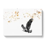 Bald Eagle In Flight In Abstract Modern Art Canvas Wall Art Print Ready to Hang, Framed Picture for Living Room Bedroom Home Office Décor, 60x40 cm (24x16 Inch)