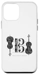 Coque pour iPhone 12 mini Violoncello Clef de Ténor (Noir Ancien) Cello