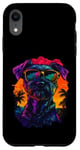 Coque pour iPhone XR Mini schnauzer Lovers Design coucher de soleil vintage Mini schnauzer