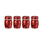 Granite Juicy Nipple Valve Cap avec Fonction de Retrait de l'Obus de Valve, Capuchons de Valve de Pneu Anti-Poussière pour Vélos et Véhicules, Set de 4 Pièces (Rouge)