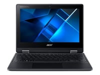 Acer TravelMate Spin B3 TMB311RN-32 - Conception inclinable - Intel Celeron - N5100 / jusqu'à 2.8 GHz - Win 11 SE - UHD Graphics - 8 Go RAM - 128 Go SSD - 11.6" IPS écran tactile 1366 x 768 - Gigabit Ethernet - Wi-Fi 6 - schiste noir - clavier : França