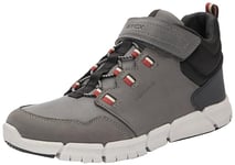 Geox J Flexyper Boy B ABX Ankle Boot, Grey Dk Red, 5 UK