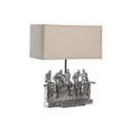 Bordlampe 36 x 21,5 x 43 cm Sølvfarvet Beige Metal Harpiks 220 V 50 W