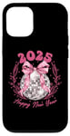 Coque pour iPhone 12/12 Pro Ruban rose boule disco du Nouvel An 2025 | Happy New Year Party