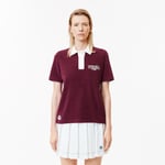 Lacoste Polo Tennis Édition Roland-Garros en éponge Taille 44 Bordeaux/blanc