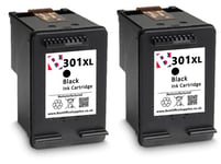 Refilled 301XL Twin Pack Black Ink fits HP Envy 4502e All-In-One Printer