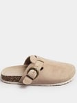 Long Tall Sally Faux Suede Footbed Clogs - Natural, Natural, Size 9, Women