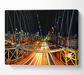 New York Nights Canvas Print Wall Art - Small 14 x 20 Inches