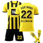 2223 Dortmund hemmatröja nr 22 Bellingham fotbollströja vuxen set storlek: L