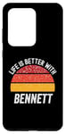 Coque pour Galaxy S20 Ultra La vie est meilleure avec Bennett Retro Sunset, Bennett Name Sun