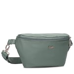 Zwei Sac Banane Mademoiselle pour Femme - Taille M MH4-25 cm - 1 Litre - en Cuir synthétique de qualité supérieure - Imperméable - 3 en 1 - Confortable - Sac Banane et Sac Banane, Eucalyptus, Taille