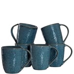 Leonardo 018548 Matera Lot de 6 tasses à café en céramique passant au lave-vaisselle et au micro-ondes Bleu 430 ml