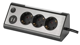 maxTrack NV70-Multiprise d'angle 3 Prises 1,5 l, 2 Ports de Charge USB et éclairage LED, multiprise pour la Maison avec Bouton pour Allumer et éteindre l'éclairage LED, câble de 1,5 m