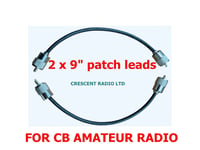 2 X  9" 23CM PL259 RG58 50 OHM PATCH LEADS for CB and Amateur Ham Radio