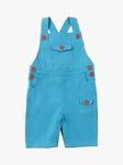 Little Green Radicals Baby Pocket Short Organic Cotton Dungarees, Blue Moon