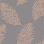 FAWNING FEATHER WALLPAPER ROSE GOLD / GREY - HOLDEN 12629 METALLIC