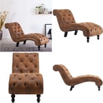 Vidaxl - Chaise longue Marron Similicuir daim - chaise longue - chaises longues - Home & Living - Brun