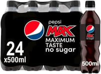 Pepsi Max Zero Sugar 500ml Bottles Pack of 24