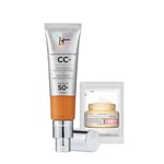 IT Cosmetics Your Skin But Better CC+ Cream 32ml with SPF 50 Protection & Confidence in a Cream, Full-Coverage Foundation and Concealer and 3ml of Hydrating and Anti-Ageing Moisturiser