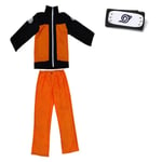 Anime Naruto kostym för barn Cosplay set med Ninja pannband Utför Halloween kostymer Festkläder Vuxna Barn Pojkar Naruto 3pcs set S--150-165CM