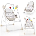 2-in-1 Baby Swing Electric Toddler Bouncer with 5 Swing Speed 3 Timer and Music