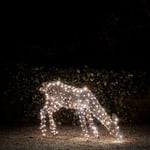 Lights4fun Outdoor Reindeer Grazing Doe Christmas Light Up Rattan Figure IP44