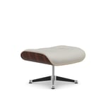 Vitra - Lounge Ottoman, Santos Palisander Polished base, Leather Cat. L40 Leather Premium 72 - Skamler og taburetter - Charles & Ray Eames - Hvit - Metall/Tre