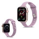 Apple Watch Series 5 44mm yksinkertainen silikoninen kellonauha - Violetti