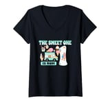 Womens The Sweet One Is Now 1 Year Old 1st Birthday Ice Cream V-Neck T-Shirt