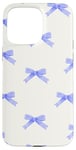 Coque pour iPhone 15 Pro Max Cute Blue Ribbons Aesthetic Pastel Bows Pattern