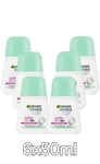 6 X Garnier Mineral UltraDry Roll-On Deodorant (6Packs of 50 ml)