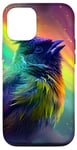 iPhone 14 Pro Green Tailed Towhee Lover Northern Lights Sky Case