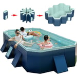 Piscine gonflable 160 x 120 x 47 cm Piscines Gonflables Rectangulaire, Piscine Enfant Adulte Familiale pour Jardin, Extérieur, Balcon fête d'été