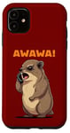 Coque pour iPhone 11 Appel téléphonique en colère de Rock Hyrax Awawa Funny Groundhog Dassie