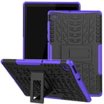 Jhxtech Case for Lenovo Tab M10 Plus 10.3, Armor Style Hybrid PC + TPU Protective Case with Stand for Lenovo Tab M10 FHD Plus (2nd Gen) TB-X606F 10.3 Cover Protection (purple)